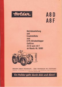 Holder A8D A8F Betriebsanleitung und Ersatzteilliste