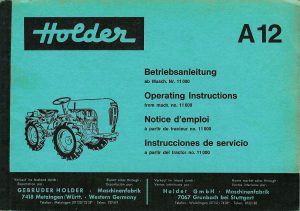 Holder A12 Betriebsanleitung