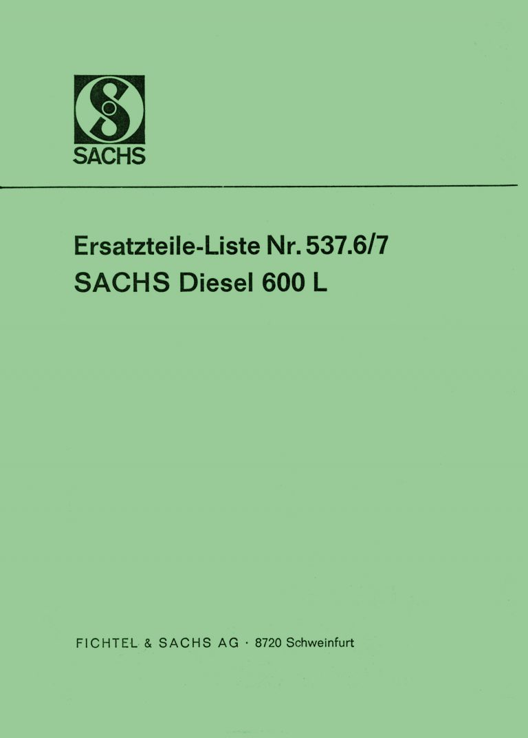 Sachs Diesel 600 Ersatzteilliste