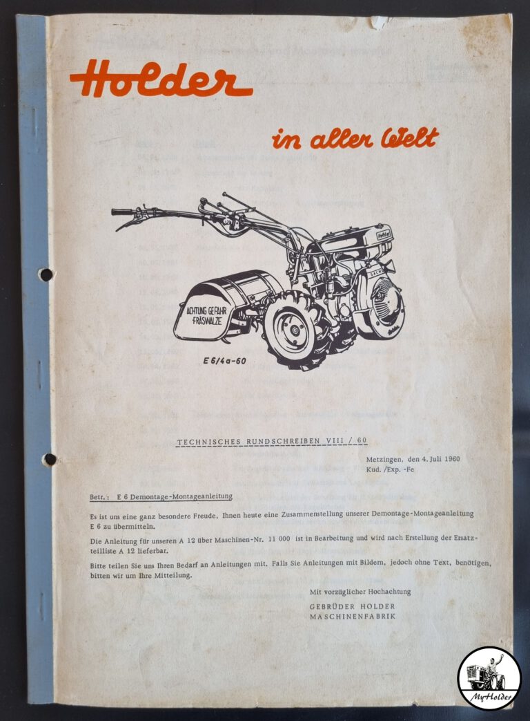 Holder E6 (E5) Reparaturanleitung Demontage- Montageanleitung 1960