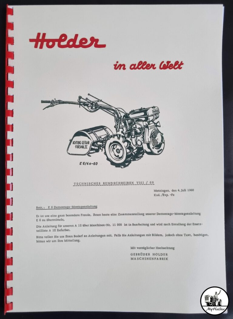 Holder E6 (E5) Reparaturanleitung Demontage- Montageanleitung 1960