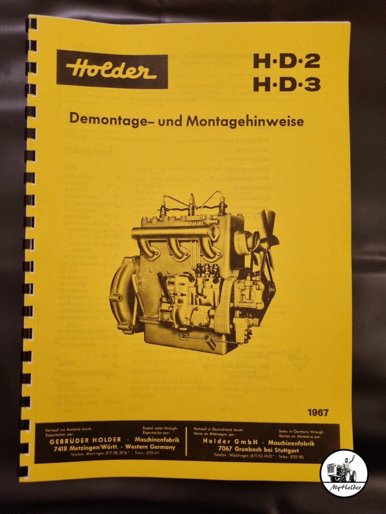 Holder HD2 und HD3 Demontage- und Montagehinweise Reparaturanleitung 1967