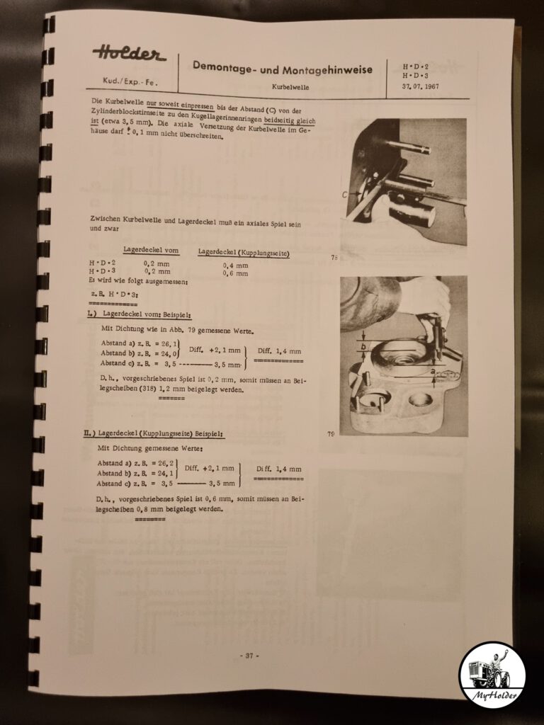 Holder HD2 und HD3 Demontage- und Montagehinweise Reparaturanleitung 1967 Seite 37