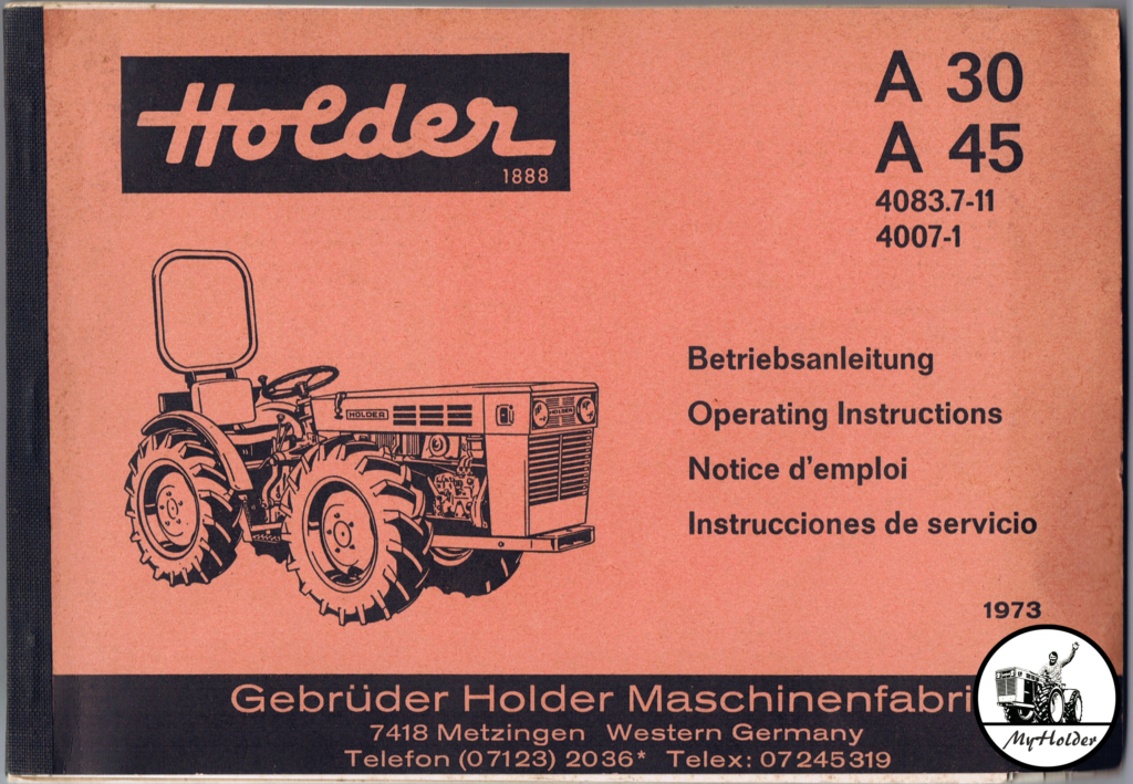 Holder A30 A45 Betriebsanleitung