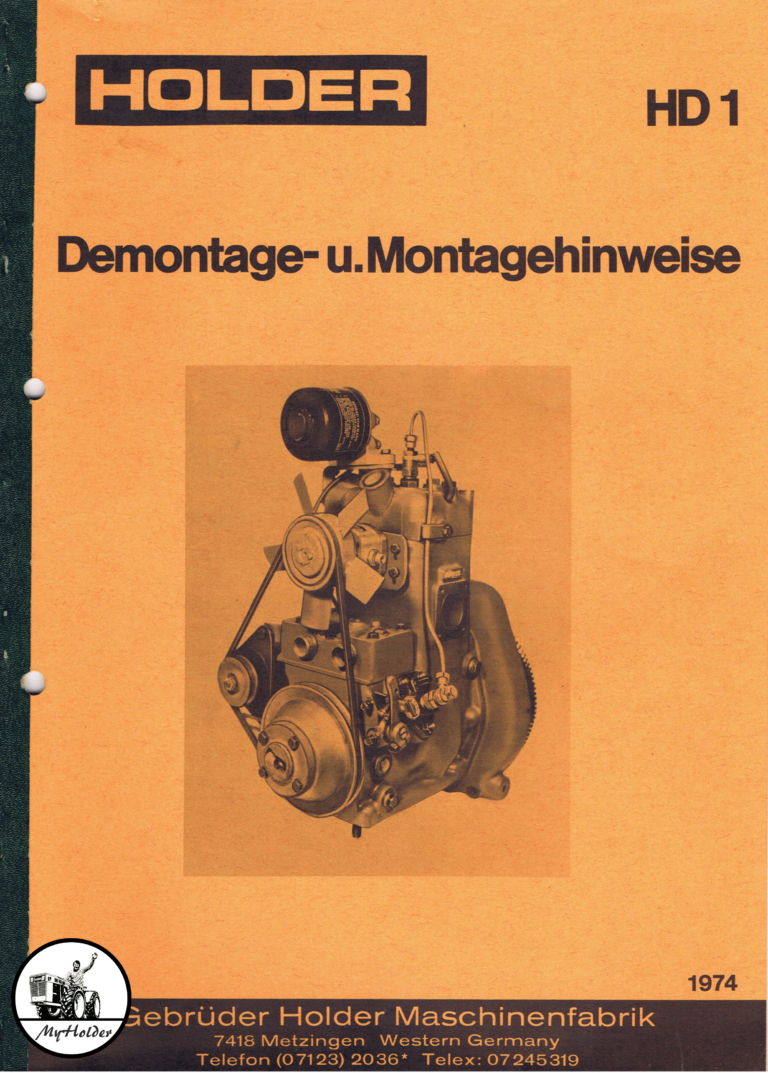 Holder HD1 Demontage- und Montagehinweise (Reparaturanleitung) 1974