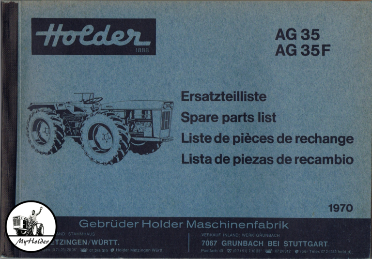 Holder AG35 AG35F Ersatzteilliste