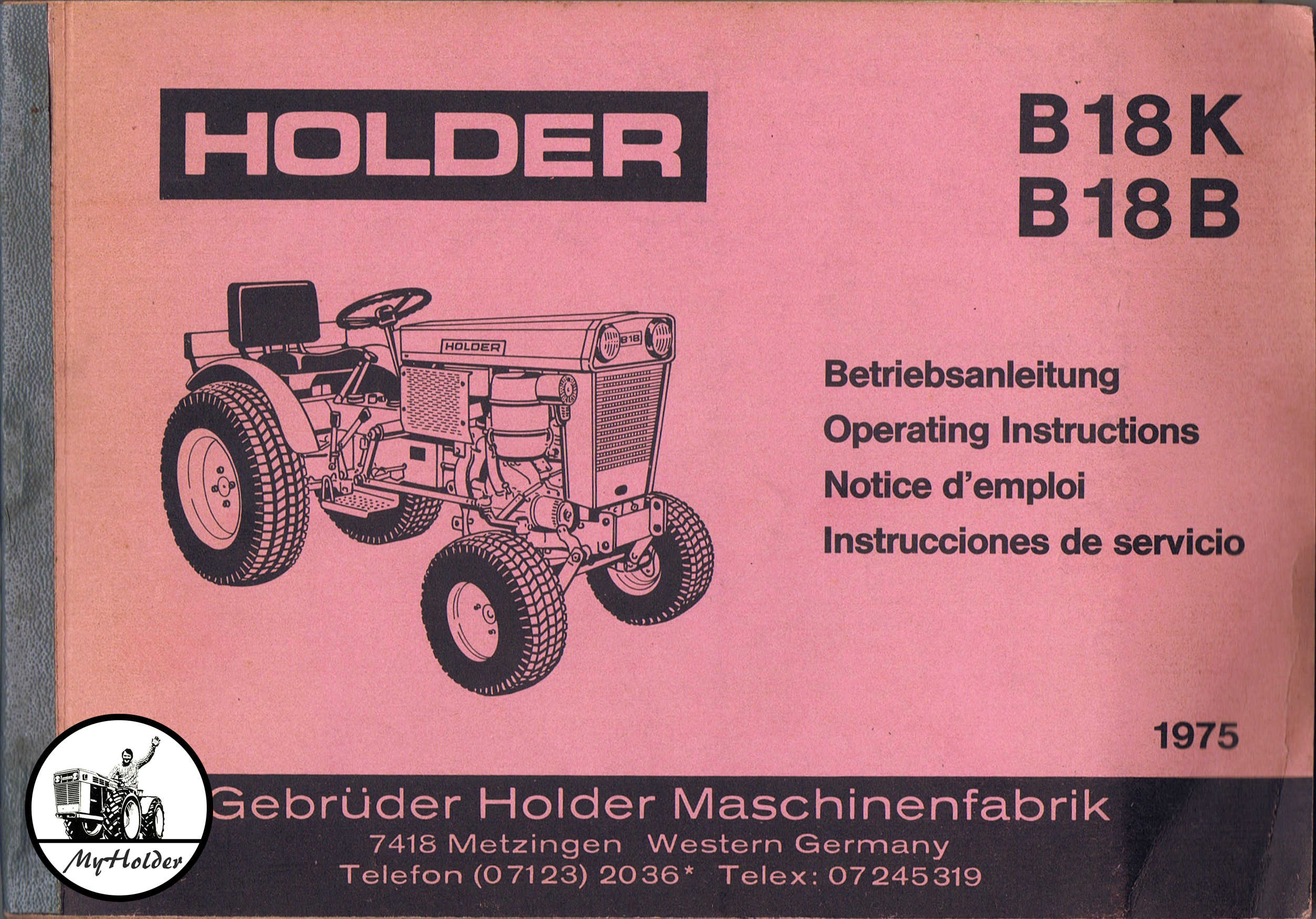 Holder B18 Betriebsanleitung