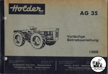 Holder AG35 Betriebsanleitung