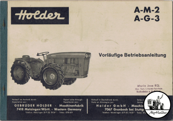 Holder AM2 AG3 Betriebsanleitung