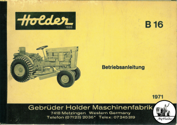 Holder B16 Betriebsanleitung