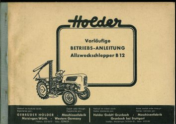 Holder B12 Betriebsanleitung