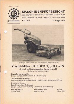 Holder M7 Prüfbericht DLG 1970