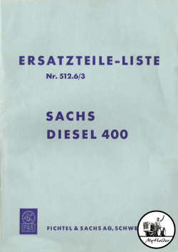 Sachs Diesel 400 Ersatzteilliste 512.6/3